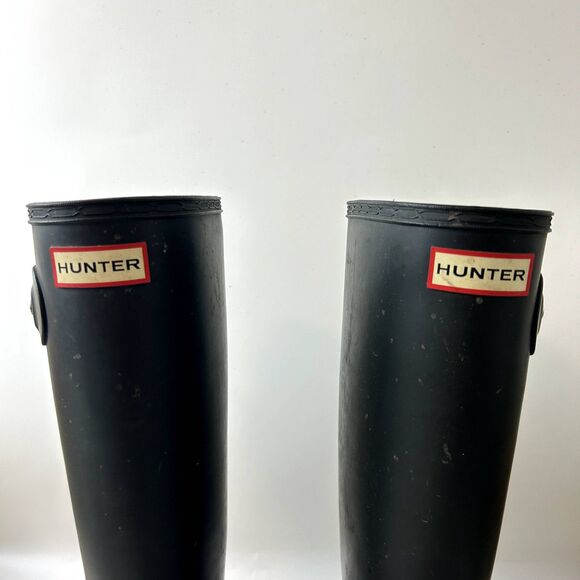 Hunter Womens Original Tall Rain Boots Size US 6 Rubber Matte Black - Picture 5 of 15